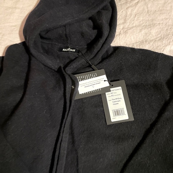 NWT Naadam Off-Duty Cashmere Hoodie XS in Navy - Picture 3 of 4